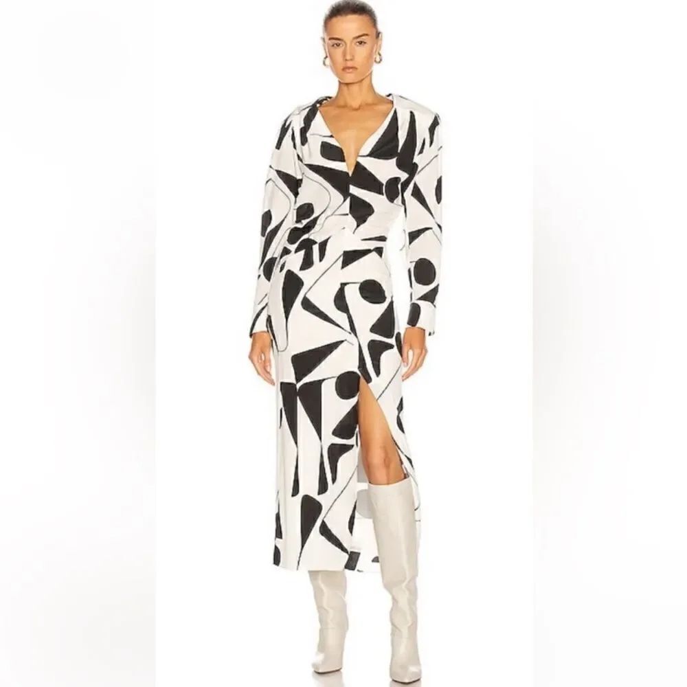 NWT Isabel Marant 100% Silk Ablainea Bibelky Dress FR 36/ US 4/ Small